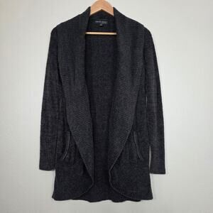 Barefoot Dreams CozyChic Lite Cardigan XS/S Charcoal Shawl Collar Luxury